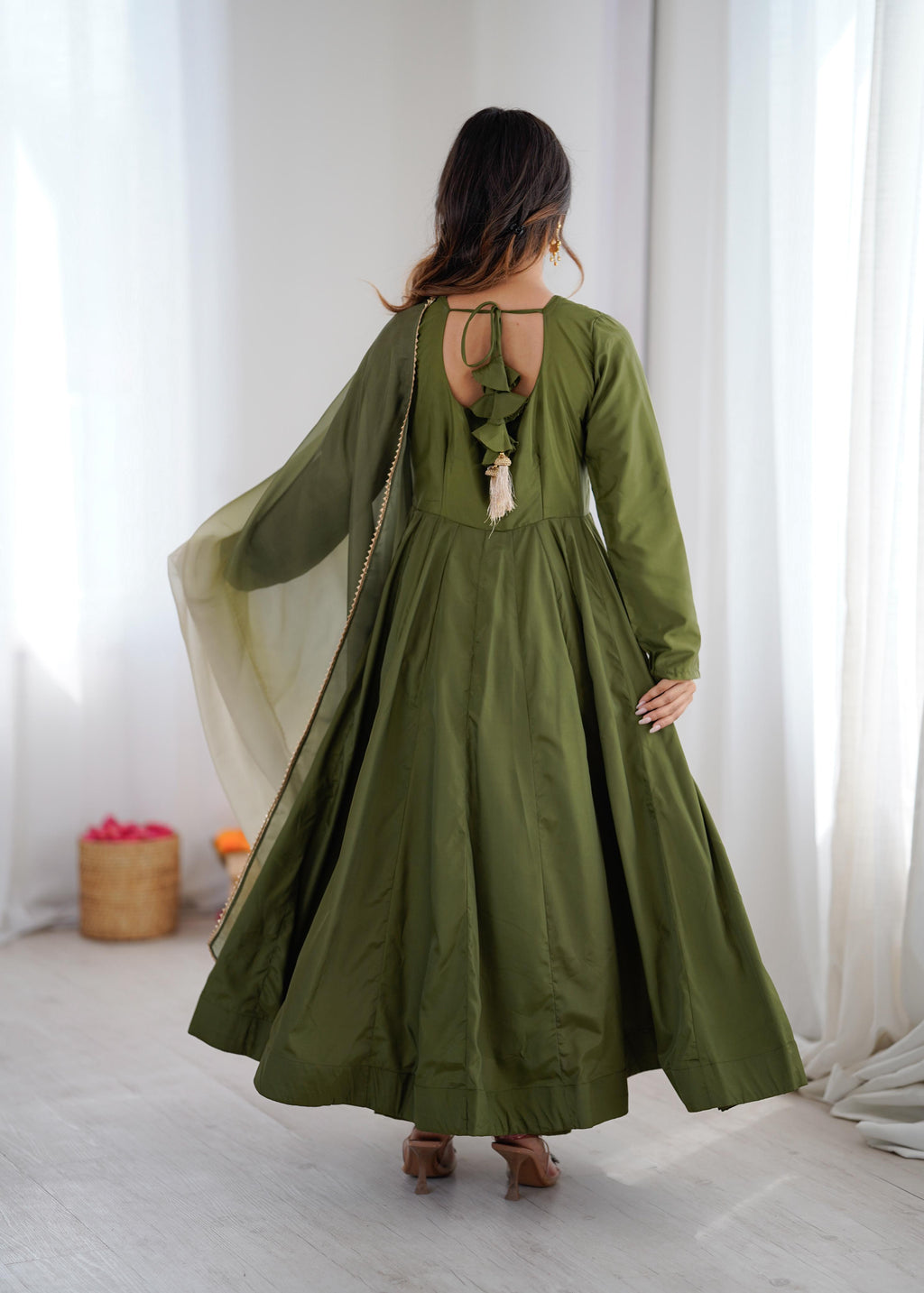 Aditi Heavy French Green Suit Set