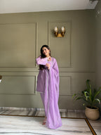 Violent Crunchy Silk Fabric With Siroski Work Kurta Set