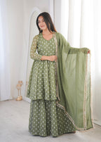 Pista Heavy Crunchy Silk Jacquard Butti Suit Set