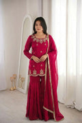 Dark Rani Embroidery Sequence Work Sharara Set