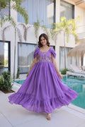 Light Purple Beads Work Maxi