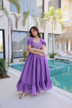 Light Purple Beads Work Maxi