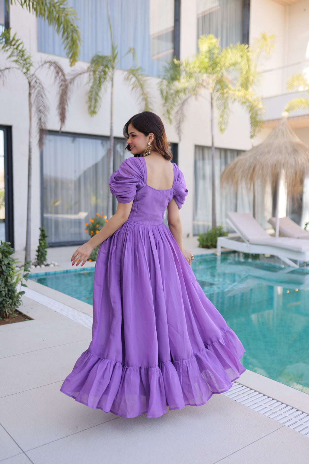 Light Purple Beads Work Maxi