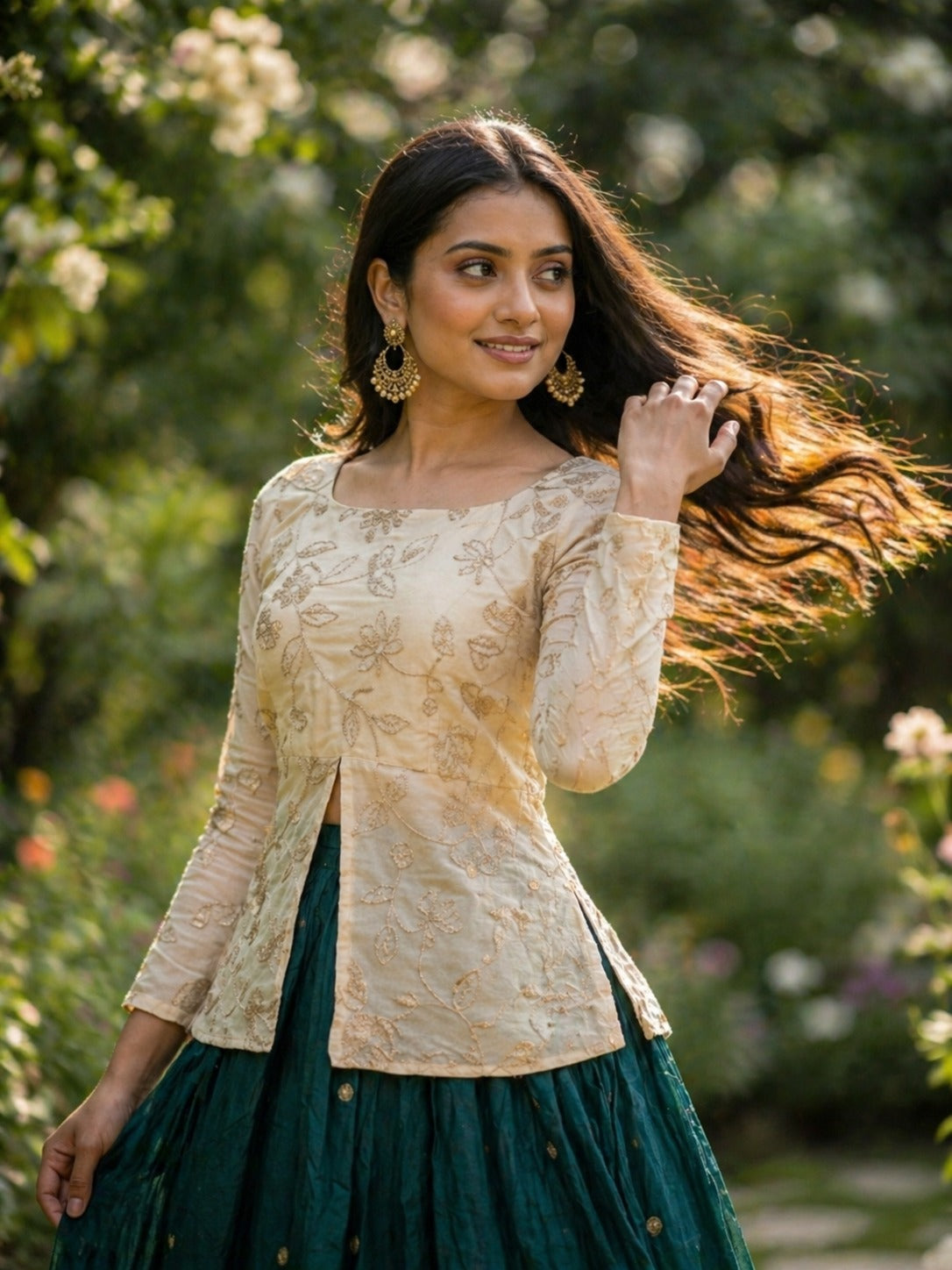 Green Fandy Silk Pipe & Zari Embroidered Work Lehenga Choli