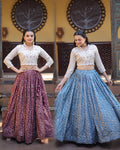 Elegant Wedding & Festive Wear Embroidered Crop Top Lehenga Set