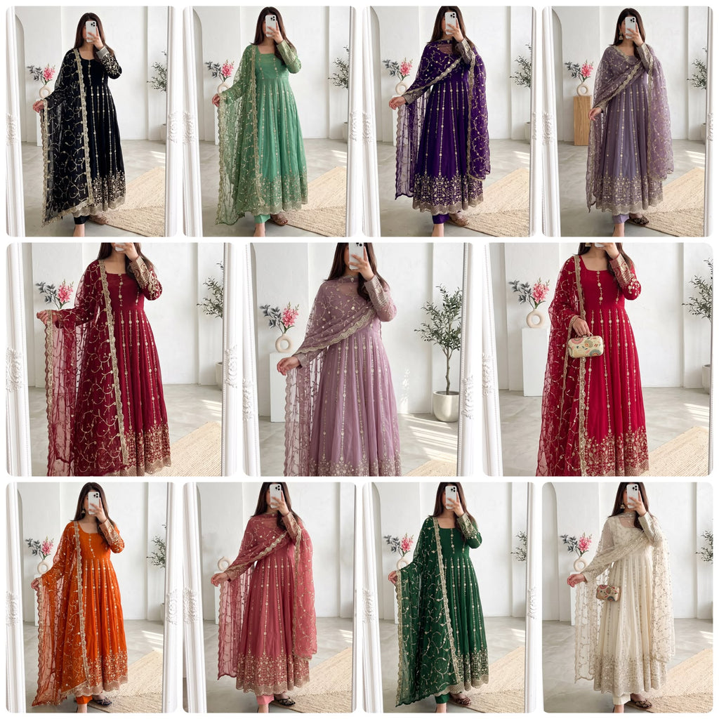 Mahima Tredning Fandy Silk Embroidery Anarkali