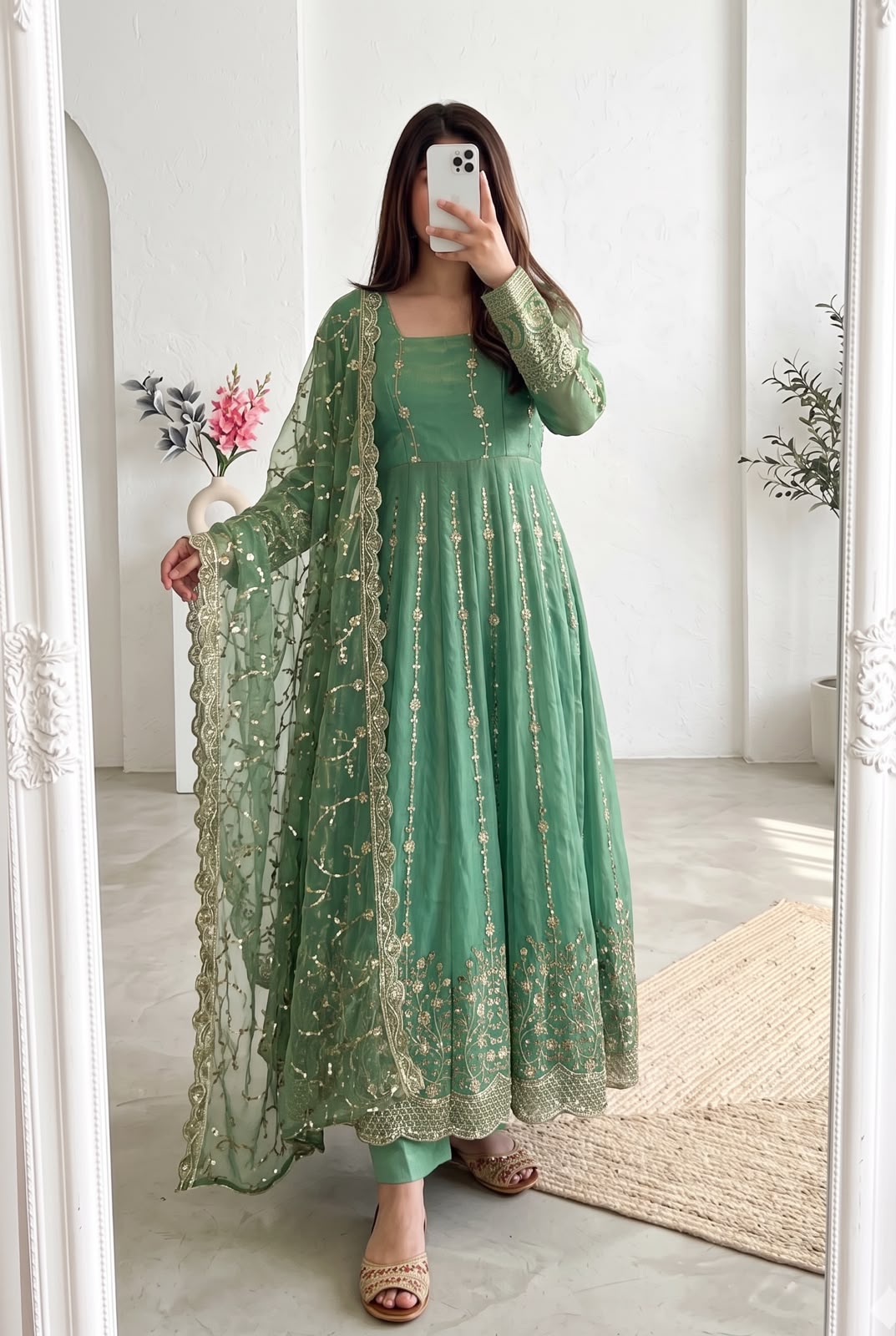 Mahima Tredning Fandy Silk Embroidery Anarkali