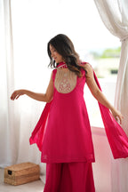 Premium Rani Pink Festive Sharara Set