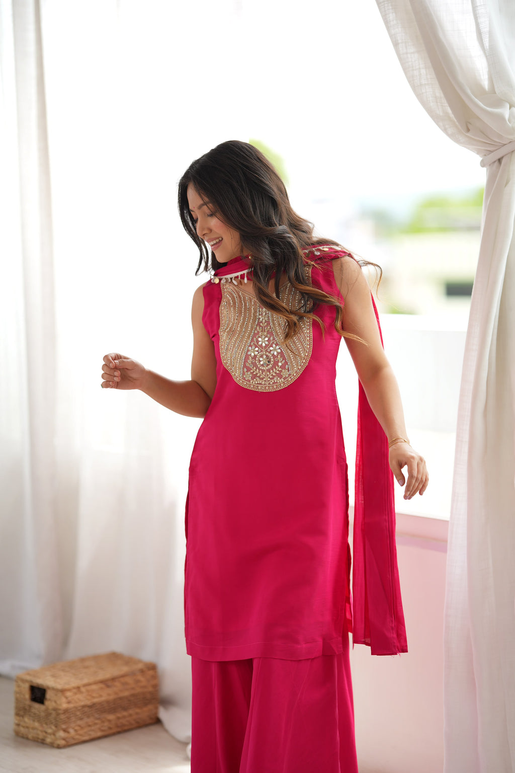Premium Rani Pink Festive Sharara Set