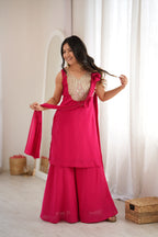 Premium Rani Pink Festive Sharara Set