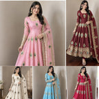 Morpich Fandy Silk Embroidery Anarkali